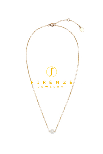 14K Gold Filled Handmade 1.3mmx450mm plateCablechain with 6mm Freshwater Pear Necklace[Firenze Jewelry] 피렌체주얼리